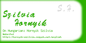 szilvia hornyik business card